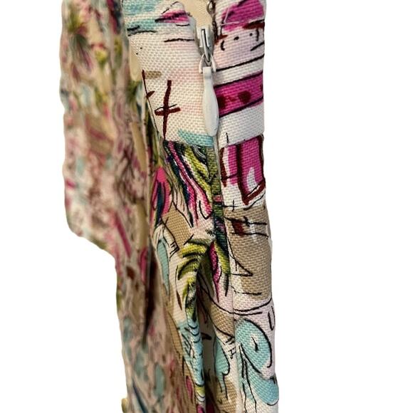 J. Crew Linen Lyocell City Scene‎ Tropical Trees Shorts Size 6 - Picture 2 of 7